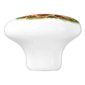 リリーパッド上の大きな目の緑のカエル セラミックノブ (側面)