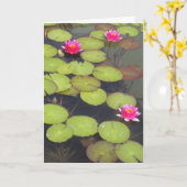 リリーパッド&ロータスゼン誕生日カード カード (黄色い花)