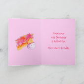 リリーピリーポニーピンクの馬の誕生日カード カード (内部)