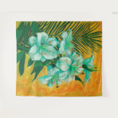 リリーフラワーズパームリーフ、春フローラアー絵画ト タペストリー (正面(横))