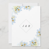 リリーフラワーズブラック&ホワイトシック結婚式招待状 (裏面)