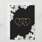 リリーフラワーズ白黒モダン結婚式招待状 (裏面)