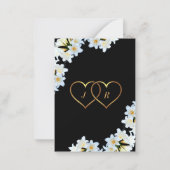 リリーフラワーズ白黒モダン結婚式招待状 ノートカード (裏面)