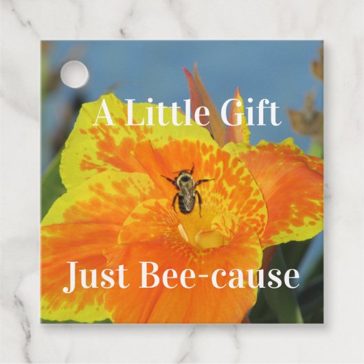 リリーフラワーフォトビープンブライトオレンジフローラ フェイバータグ (正面)