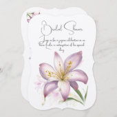 リリーフラワーブライダルシャワー。フローラ招待。 招待状 (正面/裏面)
