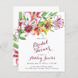 リリーフラワーブーケブライダルシャワー招待 招待状