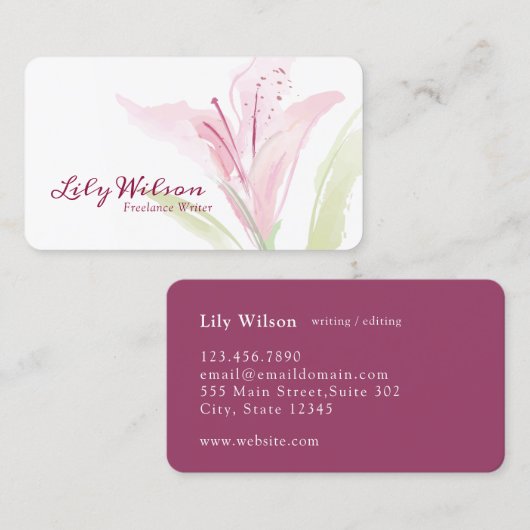 リリーフラワー 名刺 (正面/裏面)