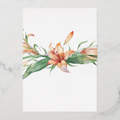 リリーフローラオレンジウォーターエレガントカラーベビーシャワー 箔招待状 (裏面)