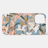 リリーフローラブルーヴィンテージプリント Case-Mate iPhoneケース (裏面 (横))