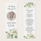 リリーフローラ写真葬儀記念ブックマーク (正面&裏面)