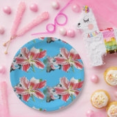 リリーブルーユリフローラ花パーティー紙プレート ペーパープレート (パーティー)
