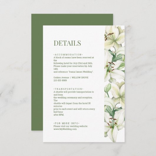 リリーブロッサムエレガンス結婚詳細 エンクロージャーカード (正面/裏面)