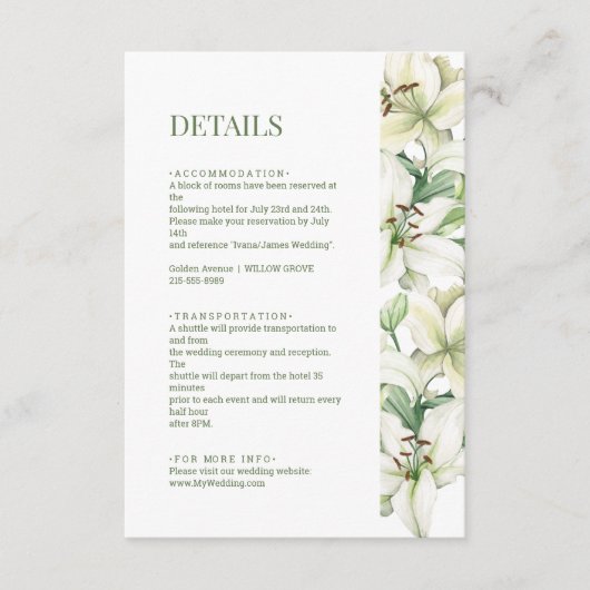 リリーブロッサムエレガンス結婚詳細 エンクロージャーカード (正面)