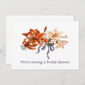 リリーブーケブライダルウェディングシャワーカード 招待状 (正面/裏面)