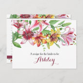 リリーブーケブライダルシャワーレシピカード ポストカード (正面/裏面)