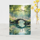 リリープール橋の誕生日カード カード (黄色い花)