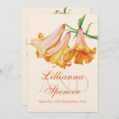 リリーベル結婚アートの花結婚式の招待 招待状 (正面/裏面)