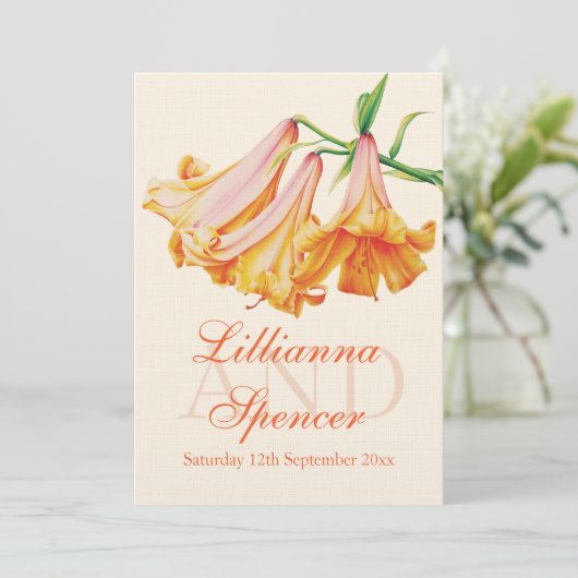 リリーベル結婚アートの花結婚式の招待 招待状 (スタンド正面)