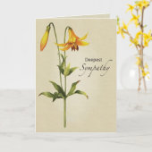 リリーボタニカル宗教悔やみや弔慰 カード (黄色い花)
