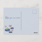 リリーポンドフロッグ子供の誕生日パーティの招待状 ポストカード (裏面)