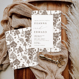 リリーモエレガントチャブラウン結婚式招待状 招待状