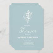 リリーモダンオブザバレーブーケブライダルシャワー 招待状 (正面/裏面)