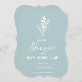 リリーモダンオブザバレーブーケブライダルシャワー 招待状 (正面/裏面)