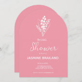 リリーモダンオブザバレーブーケブライダルシャワー 招待状 (正面/裏面)