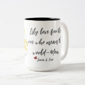 リリーラブフローラマグカップ – マママギフト ツートーンマグカップ (正面右)