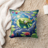 リリーリラックスパッドの上のカエル クッション (ブランケット)