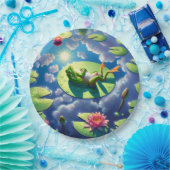 リリーリラックスパッドの上のカエル ペーパープレート (パーティー)