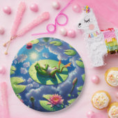 リリーリラックスパッドの上のカエル ペーパープレート (パーティー)