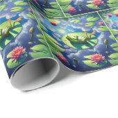 リリーリラックスパッドの上のカエル ラッピングペーパー (ロールコーナー)