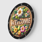 リリーロープウェルカムファームハウスクロック ラージ壁時計 (傾斜)