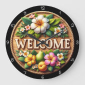 リリーロープウェルカムファームハウスクロック ラージ壁時計 (正面)