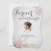 リリー悔やみや弔慰記念サンキューカードと写真 サンキューカード (正面)