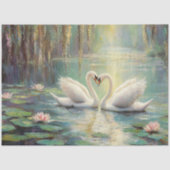 リリー池のデカップヌークにロマンチックな白鳥 薄葉紙 (正面)