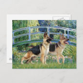 リリー池の橋 – ドイツの2人の羊飼い ポストカード (正面/裏面)