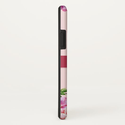 リリー牡丹フローラ赤面ピンクモノグラム Case-Mate iPhoneケース (裏面/右)