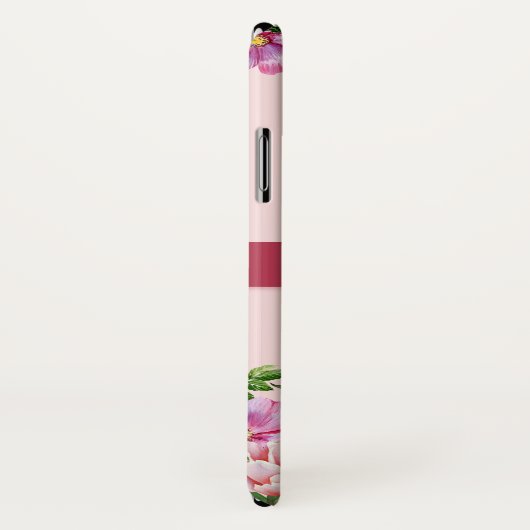 リリー牡丹フローラ赤面ピンクモノグラム Case-Mate iPhoneケース (裏面/右)