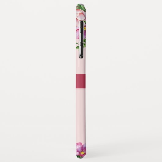 リリー牡丹フローラ赤面ピンクモノグラム Case-Mate iPhoneケース (裏面/左)