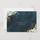 リリー素朴フローラほこりっぽいユーカリ緑 出欠カード (裏面)