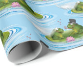 リリー結婚パッド上のsのカエルとハート ラッピングペーパー (ロールコーナー)