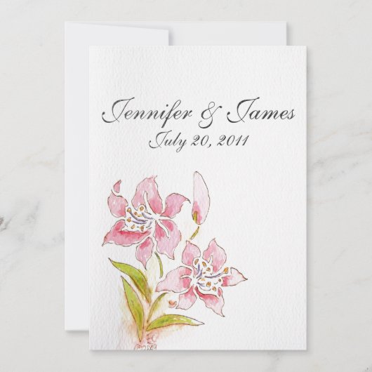 リリー結婚式招待状バック 招待状 (正面)