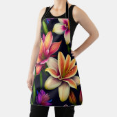 リリー絵画フラワーの鮮やかな色彩 エプロン (インサイチュ)