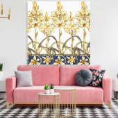 リリー縁どバイアルフォンスミュシャ キャンバスプリント (インサイチュ (リビング))