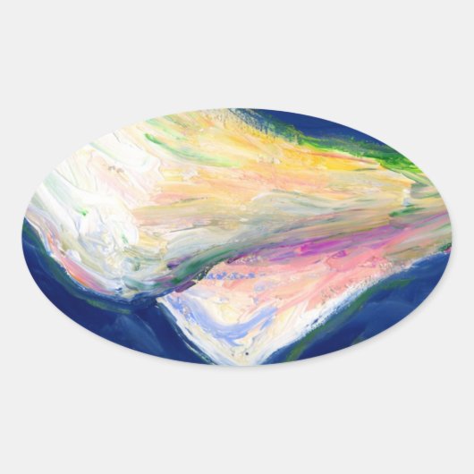 リリー花のステッ絵画ク「Tuxedoカフ」 楕円形シール (正面)