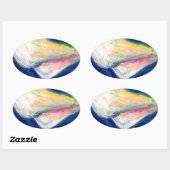 リリー花のステッ絵画ク「Tuxedoカフ」 楕円形シール (シート)