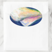 リリー花のステッ絵画ク「Tuxedoカフ」 楕円形シール (バッグ)