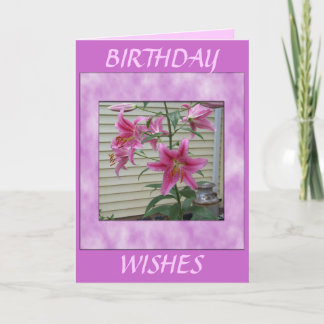 リリー誕生日の願い カード